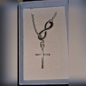 Silver Infinity Cross Necklace